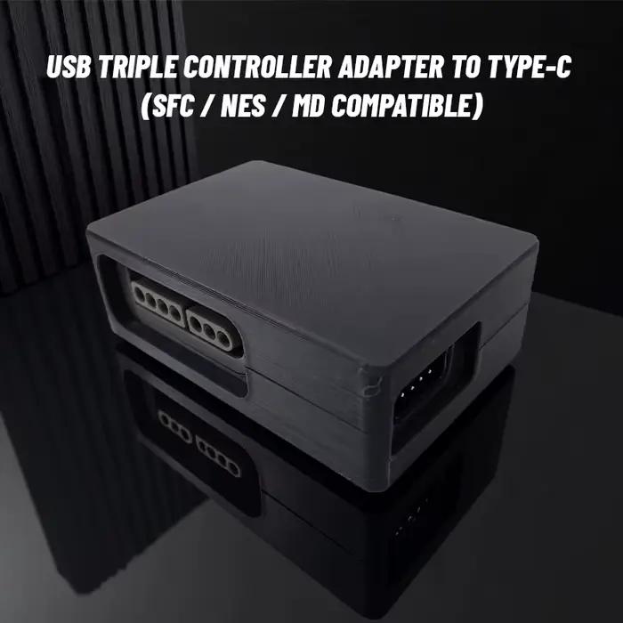 Adaptateur d'interface USB Triple SFC/NES/MD vers USB-C