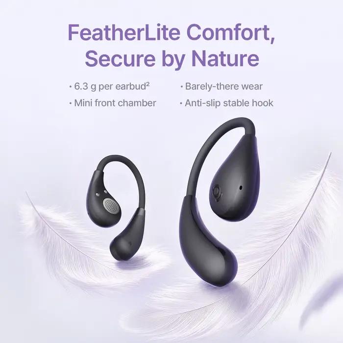 Écouteurs sans fil sportifs à oreille ouverte Baseus Bass BF1 Lite Bluetooth 5.4 avec crochets d'oreille