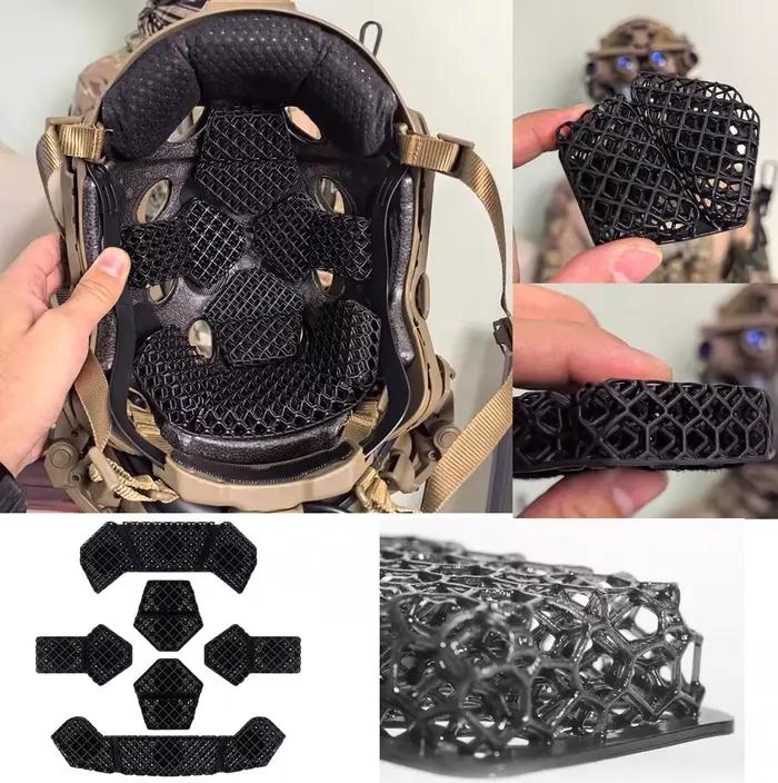 Doublure de casque en nid d'abeille polymère