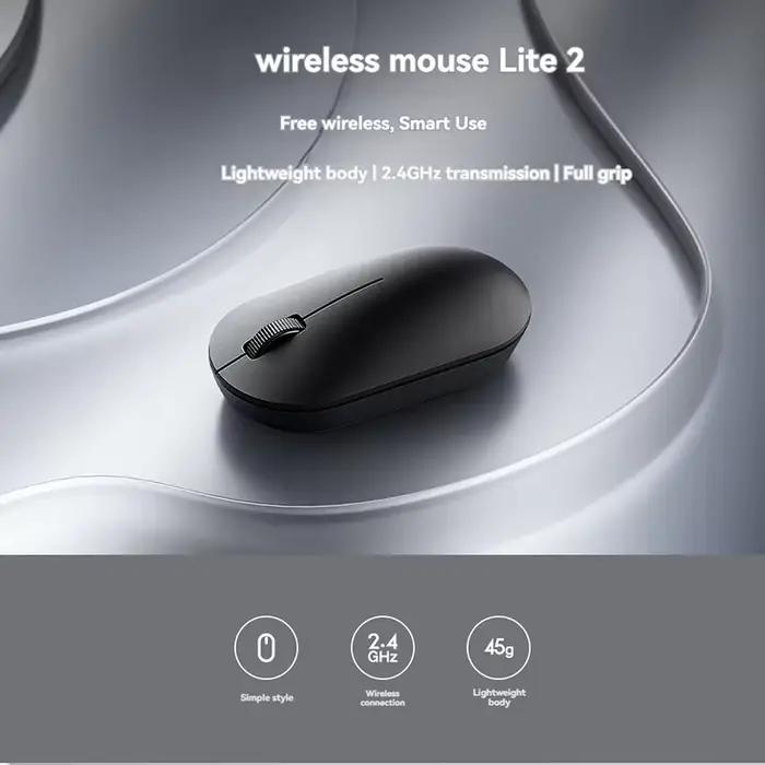 Souris de jeu MIJIA Lite 1000DPI sans fil pour Windows 10, design ergonomique, précision DPI, connectivité 2.4GHz, compacte et durable pour joueurs et compétitions