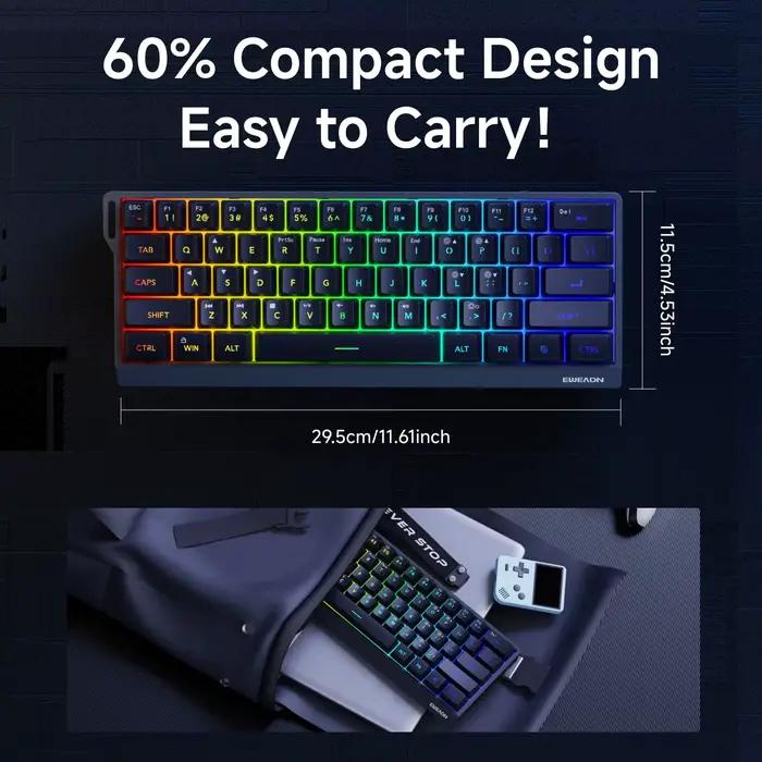 EWEADN Mini clavier de jeu à 61 touches