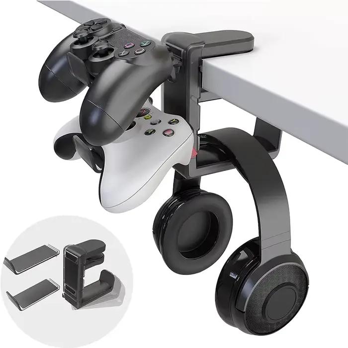 Support de contrôleur de casque de jeu sur PC avec bras rotatif à pince réglable