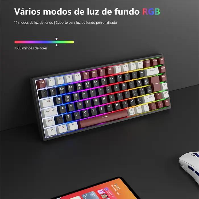 RK Royal Kludge RK84 clavier de jeu mécanique brésilien 84 touches rvb Tri-Mode BT5.0/2.4G/claviers sans fil filaires remplaçables à chaud