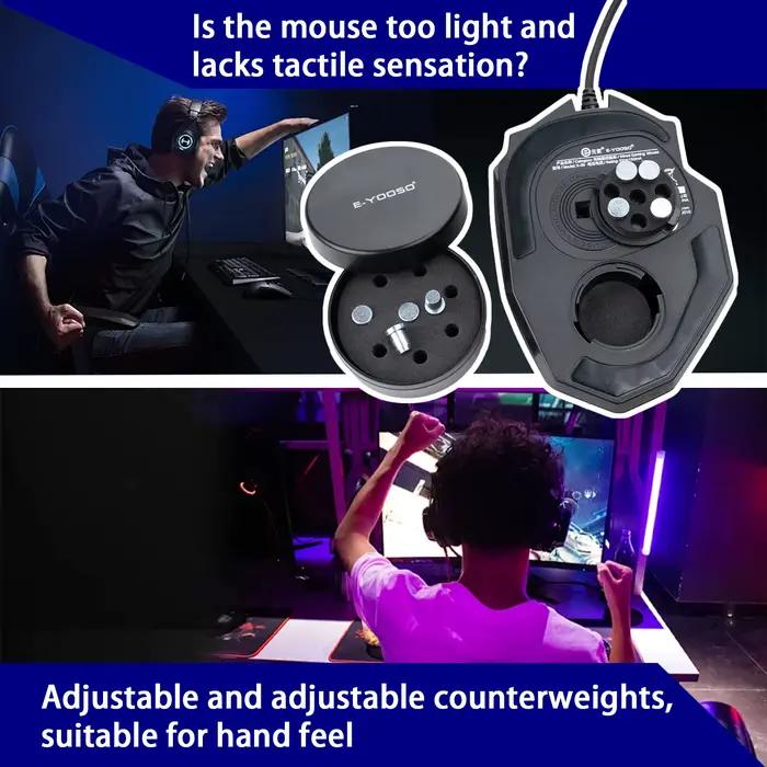 La souris de jeu E-YOOSO X-39-USB est équipée de 18 touches macro programmables