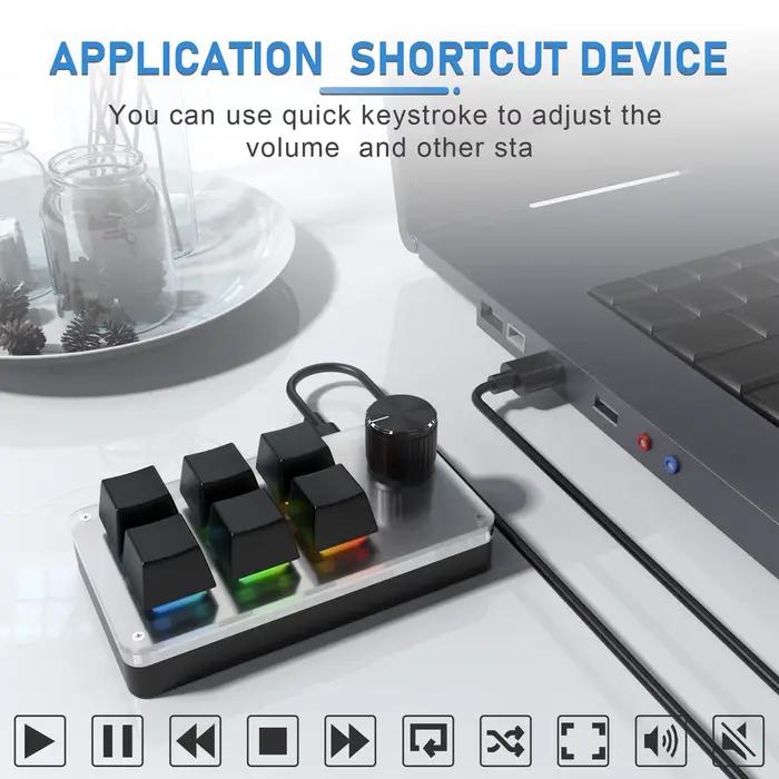 Mini clavier de programmation personnalisé 6 touches 1 bouton