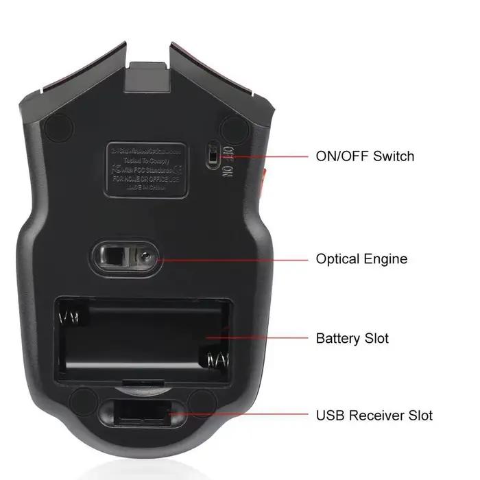 Mini souris 2.4G récepteur USB sans fil 1600DPI