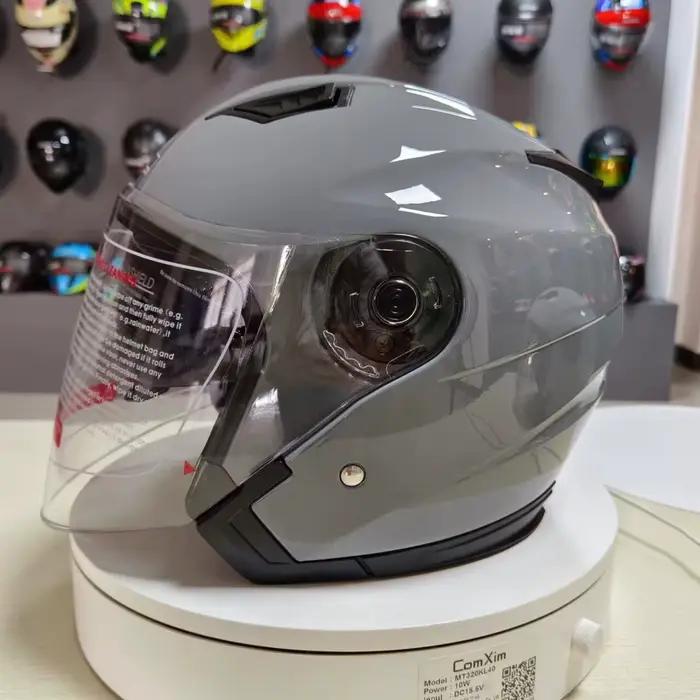 Casque de moto demi-visage à double lentille pour hommes et femmes, casque de mode de rue, Cool Casco Moto, quatre saisons