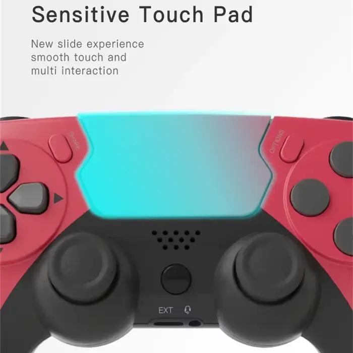 GAMINJA contrôleur sans fil Bluetooth manette Double Vibration 6 axes Joypad pavé tactile Microphone écouteur Port pour PS4 PS3 PC