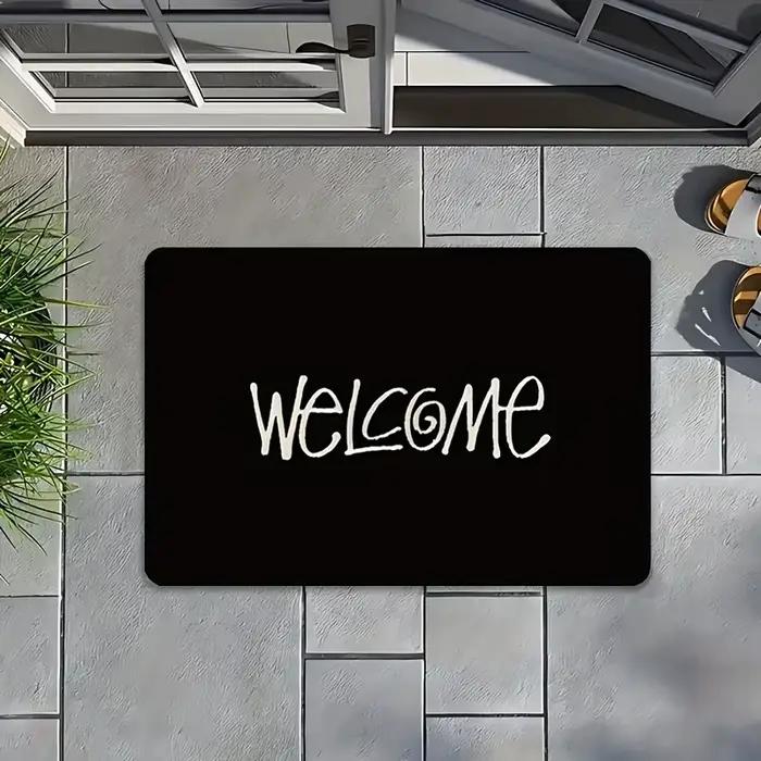 VIKAMA – paillasson d'entrée lavable en Machine, tapis de bienvenue Durable, noir, minimaliste, décoration de la maison