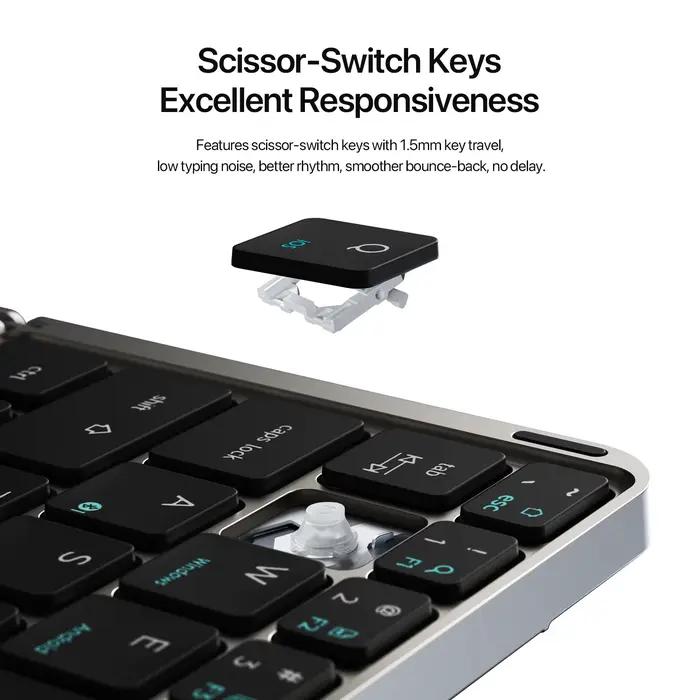 Nouveau modèle multifonctionnel pliable Bluetooth 5.0 clavier avec pavé tactile et support de téléphone pour téléphones tablettes PC