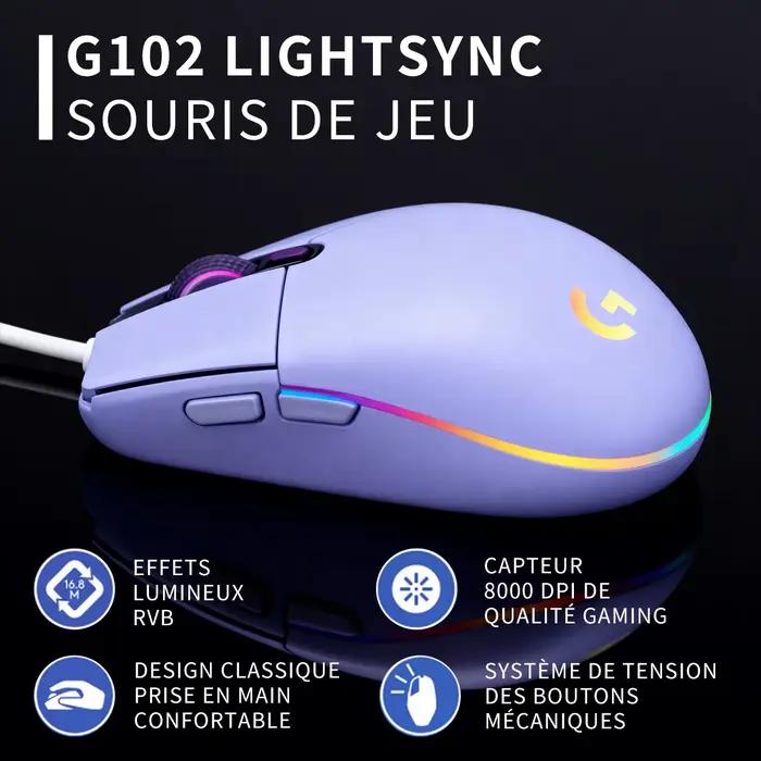 Souris de jeu filaire USB Logitech G102/G203