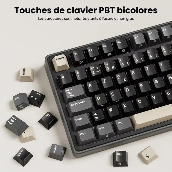 Royal Kludge RK R75 clavier de jeu filaire 80 touches 80% joint rvb rétro-éclairé