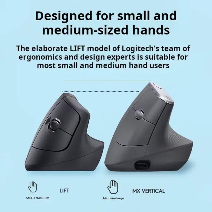Souris verticale ergonomique sans fil Bluetooth Logitech Lift pour petites mains