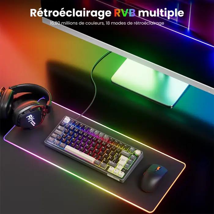 Royal Kludge RK R75 clavier de jeu filaire 80 touches 80% joint rvb rétro-éclairé