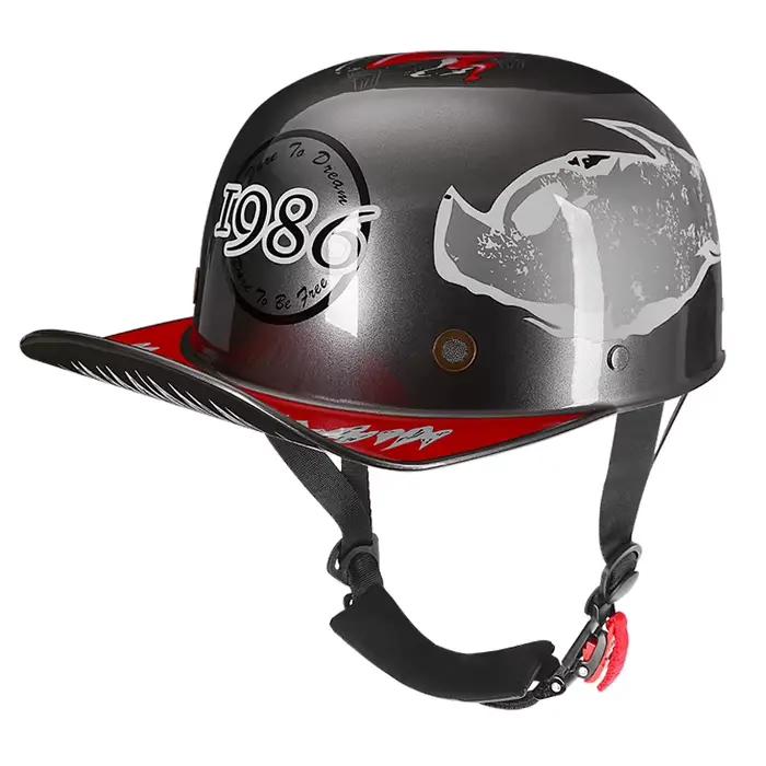 Casquette de baseball pour casque de moto Vintage, pour hommes et femmes, scooter pour enfants, demi-visage, chapeau quatre saisons, nouvelle collection 2022