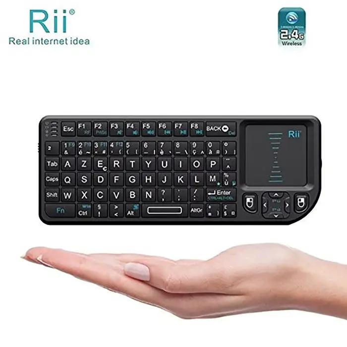 Rii X1 2.4 GHz Mini clavier sans fil claviers anglais/ES/FR avec pavé tactile pour Android TV Box/PC/ordinateur portable