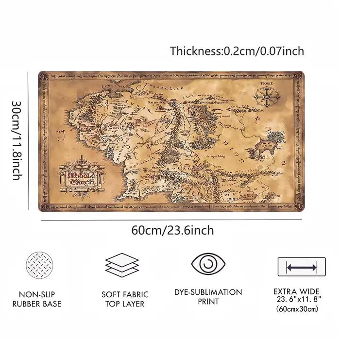 Grand tapis de souris carte de la terre du milieu