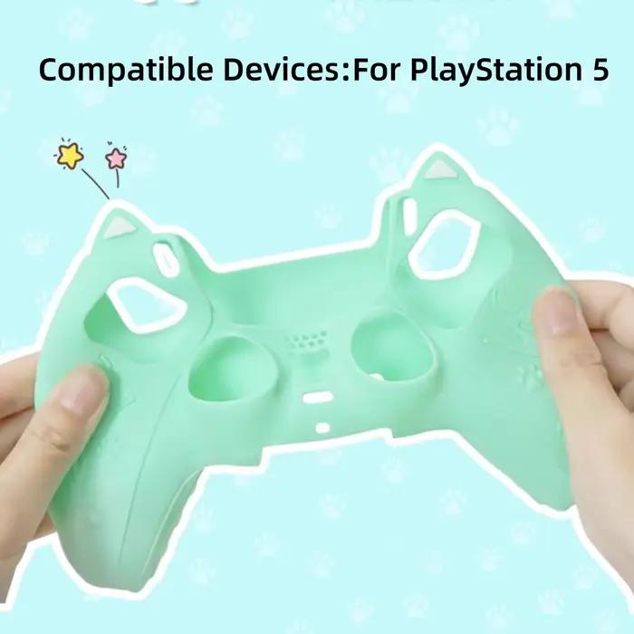 Ensemble de coques de manette en silicone Patte de chat avec capuchons de pouce