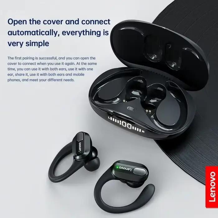 Lenovo XT80 casque sans fil Bluetooth 5.3 écouteurs véritable avec micro bouton contrôle réduction du bruit crochets