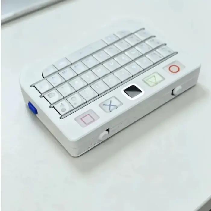 Clavier QWERTY miniature sans fil double mode Bluetooth USB blanc style BlackBerry Q10 pour PC