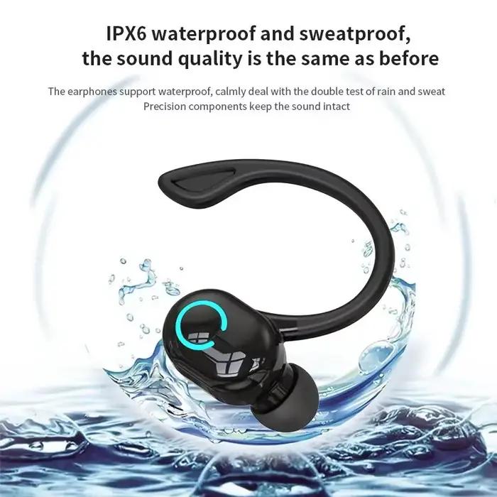 Ecouteurs intra-auriculaires sans fil Bluetooth 5.2 imperméables avec annulation active du bruit pour musique et communication sportive et quotidienne