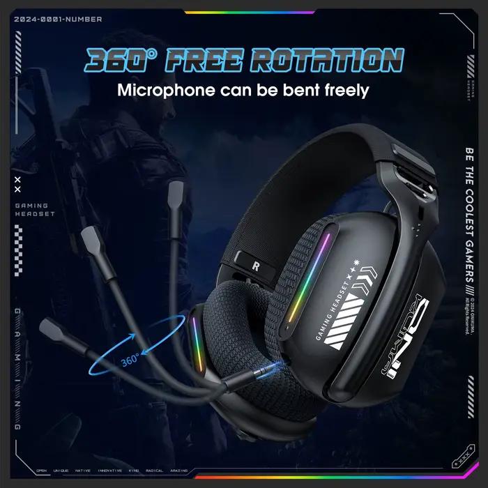 Casque de jeu sans fil Onikuma Gt808 à trois modes avec micro