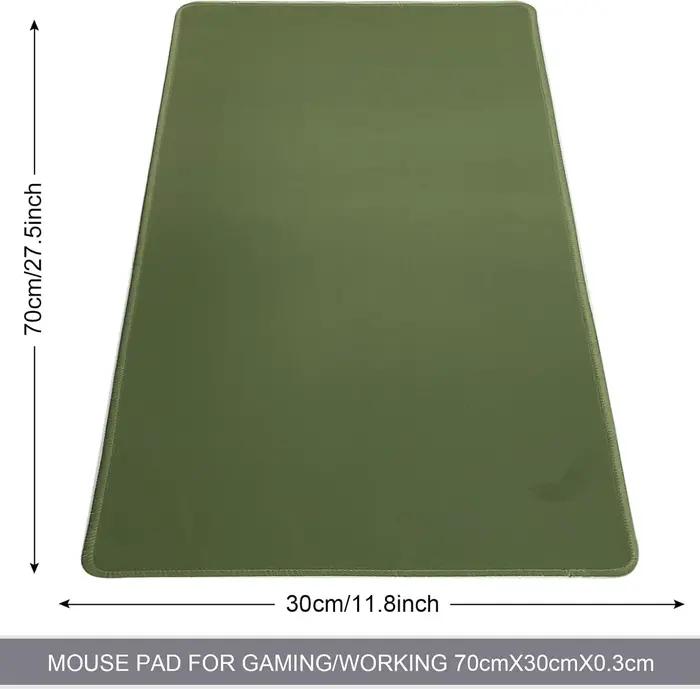 Grand tapis de souris de jeu vert olive – Base en caoutchouc antidérapante