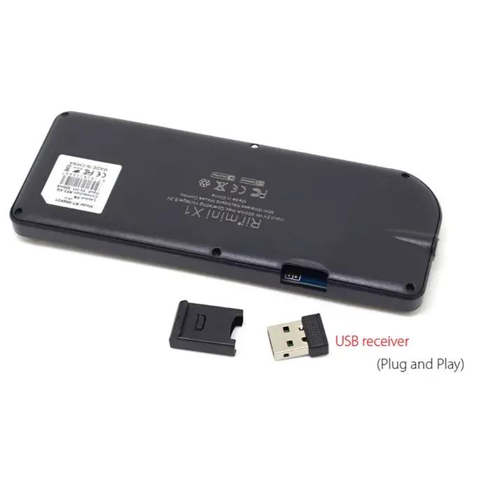 Rii X1 2.4 GHz Mini clavier sans fil claviers anglais/ES/FR avec pavé tactile pour Android TV Box/PC/ordinateur portable