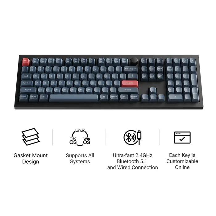Keychron V6 Max QMK/VIA clavier mécanique personnalisé sans fil Gateron Jupiter commutateur Double injection PBT Keycaps
