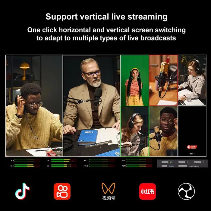 OSEE Gostream Deck 4K Commutateur vidéo en direct 4 canaux compatible HDMI pour le streaming et l'enregistrement