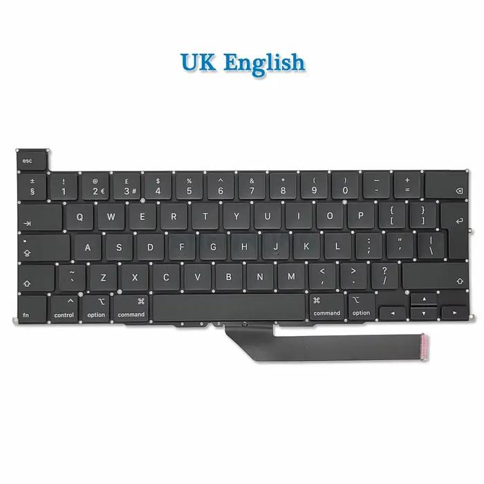 Nouveau clavier A2141 EU UK US anglais FR français espagnol allemand russe arabe pour MacBook Pro Retina 16