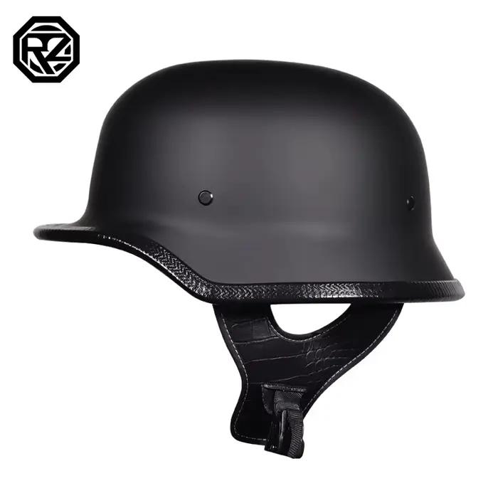 Casque de soldat rétro demi-casque moto homme et femme moto personnalité louche allemande casque véhicule électrique