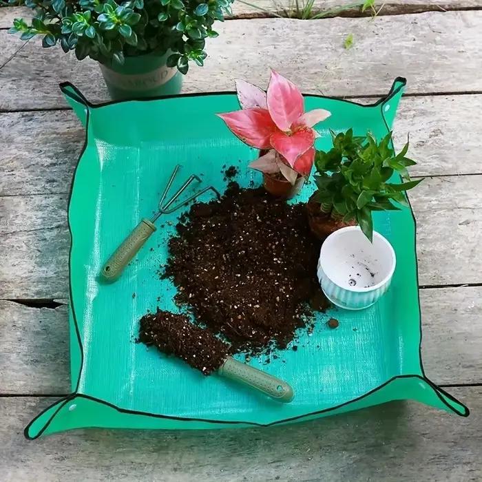 1 pièces tapis de plantation 50 cm -100 cm tapis d'empotage de jardinage pliable plante de jardin Pot de fleur transplantation tapis imperméables