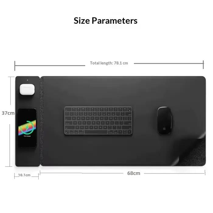 Tapis de souris de chargement sans fil 3 en 1 15 W