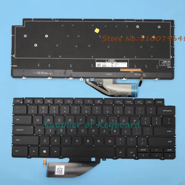 Nouveau clavier anglais/espagnol latin/royaume-uni (GB)/hongrois pour Dell XPS 13 7390 9310 2-en-1 ordinateur portable rétro-éclairé noir