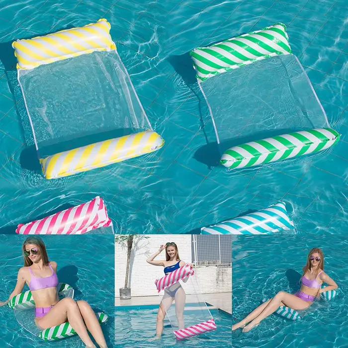 Hamac flottant pliable, chaise longue flottante, polymère de piscine gonflable, lit inclinable, matelas pneumatique de natation, accessoires de piscine