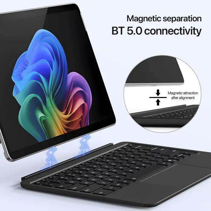 Clavier rétroéclairé pour Microsoft Surface Pro12 avec disposition arabe russe espagnol coréen Ukraine hébreu français portugais italien