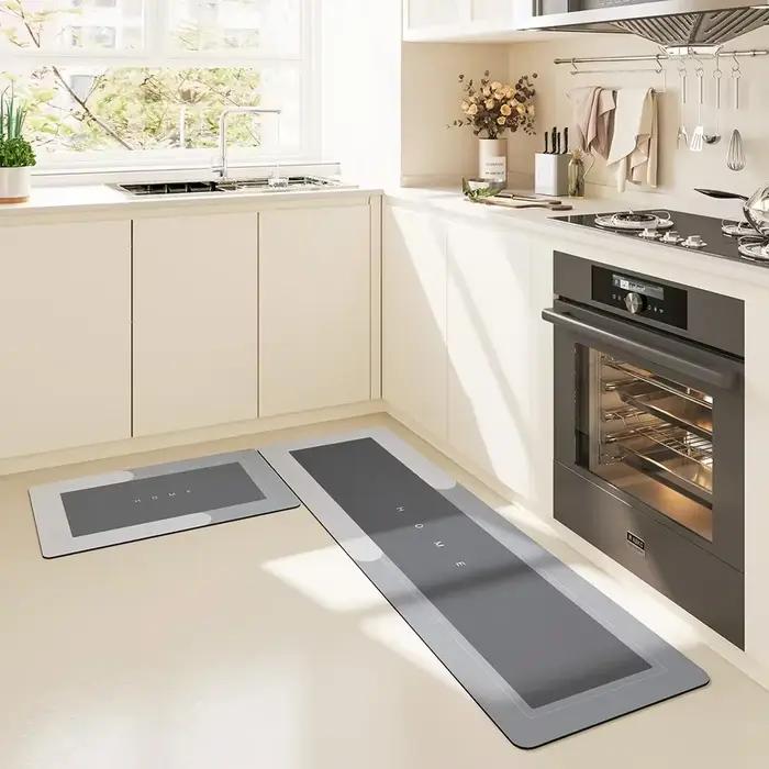 Tapis absorbant de cuisine antidérapant, imperméable, lavable, confortable, sur pied, à longue bande, lavable et sans lavage