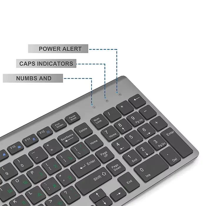 Jomaa russe espagne clavier et souris sans fil Combo 2.4G pleine taille bouton silencieux