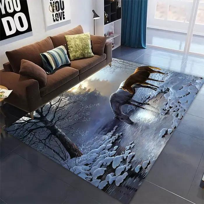 Tapis de sol antidérapant motif cheval de ferme pour salon, moderne et élégant à offrir pour décoration intérieure et extérieure occasions spéciales
