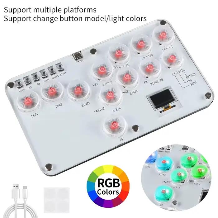 Hitbox contrôleur sans levier bâtons de combat personnalisé 12 touches clavier Arcade à boutons pour PS4/PS3/Switch/PC