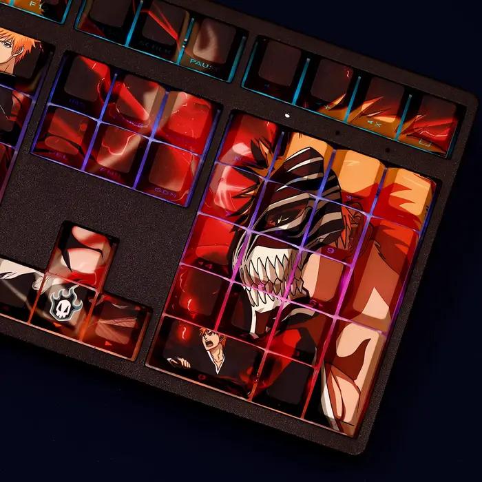 108 touches/ensemble Kurosaki Ichigo Keycap PBT rétroéclairées latéralement