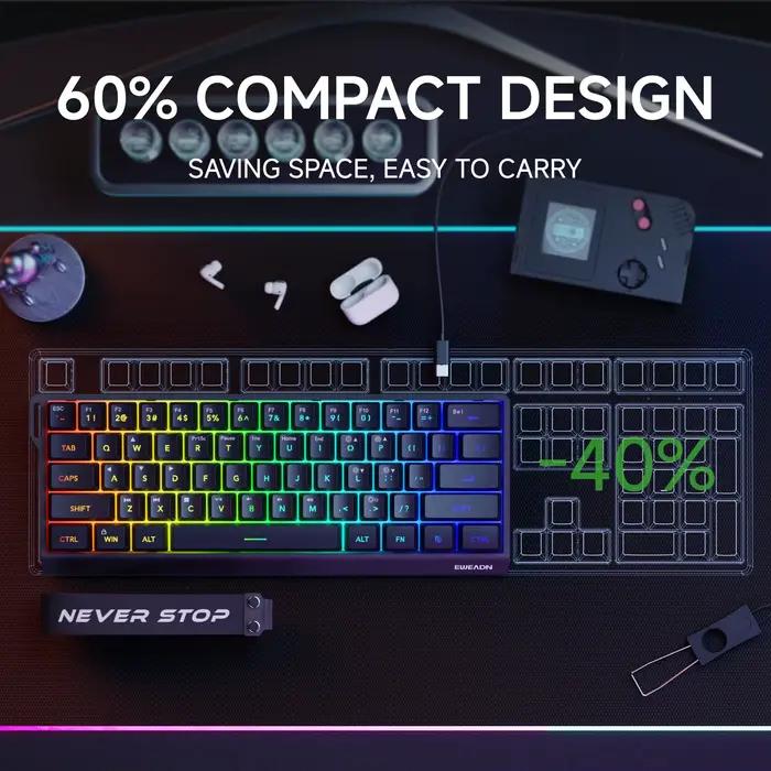 EWEADN Mini clavier de jeu à 61 touches