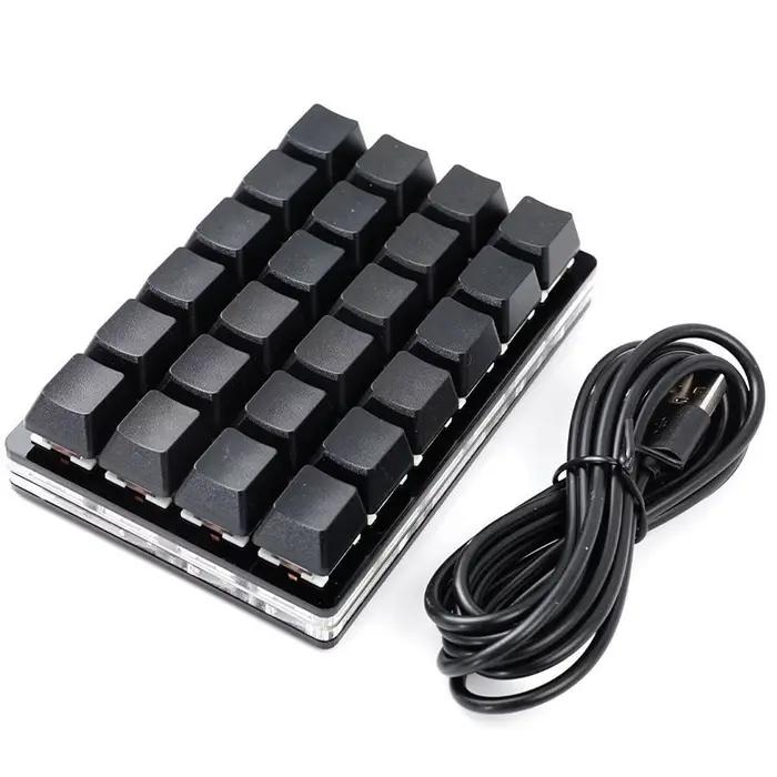 Mini clavier 24 touches noir USB bricolage fonction de raccourci