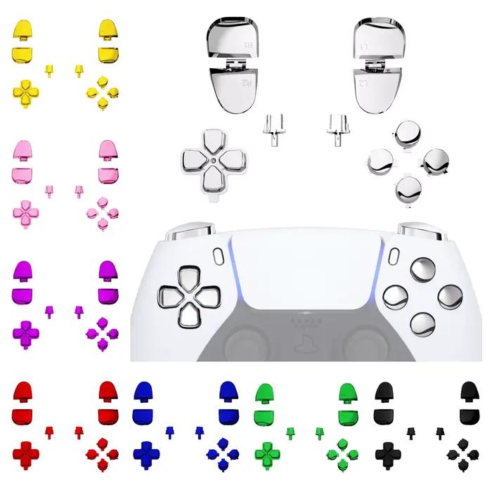 EXtremeRate Remplacement Ensemble complet lèvent Compatible avec la manette ps5 BDM-030 BDM-040 série BDM-050 - Chrome