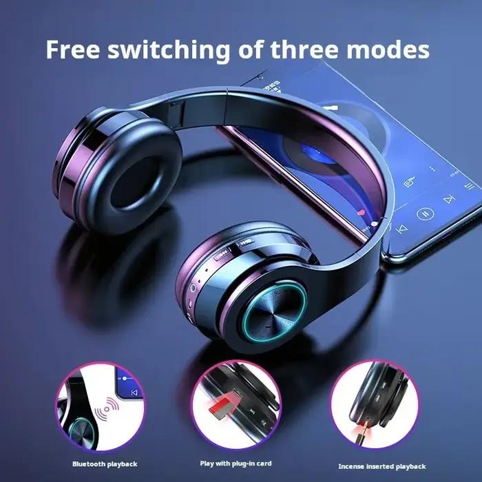 Casques Gamer casque Bluetooth Surround son stéréo sans fil écouteur USB avec MicroPhone lumière colorée PC ordinateur
