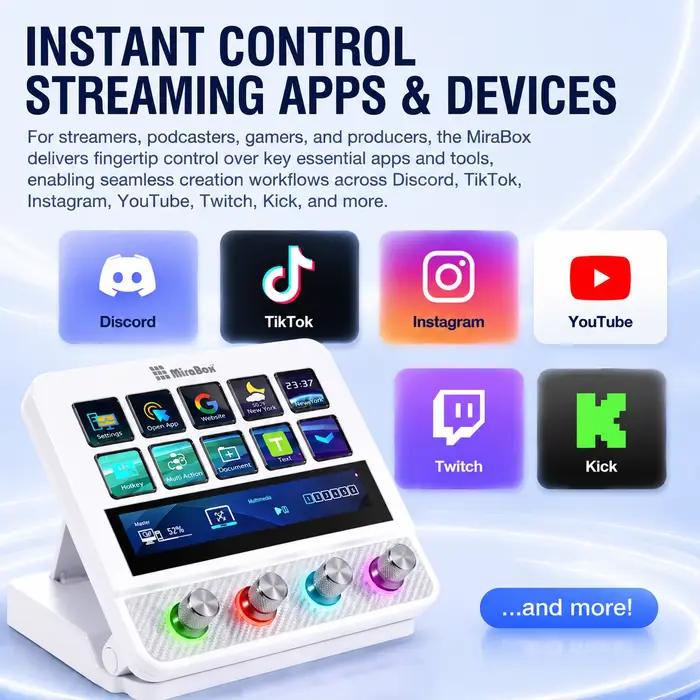 Clavier visuel programmable MiraBox Stream Deck N4 Pro pour bureau et portable occasions spéciales contrôle intuitif minimaliste