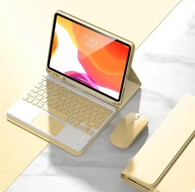 Étui en simili cuir avec clavier pour iPad Air 11 inch résistant aux chocs et anti-poussière pour professionnel et cadeau spécial