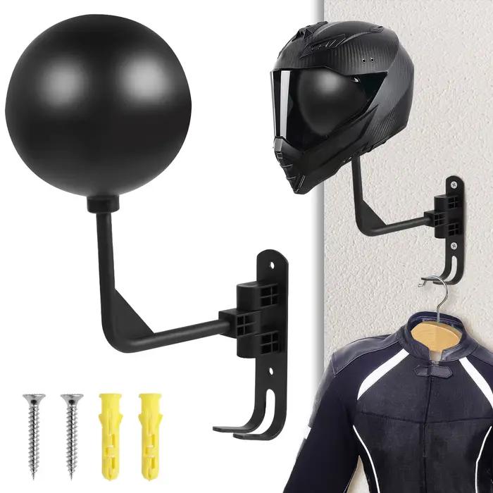 Support de casque de moto 180 °   Support de casque de moto rotatif avec double crochet, accessoires moto, support mural pour suspendre un chapeau