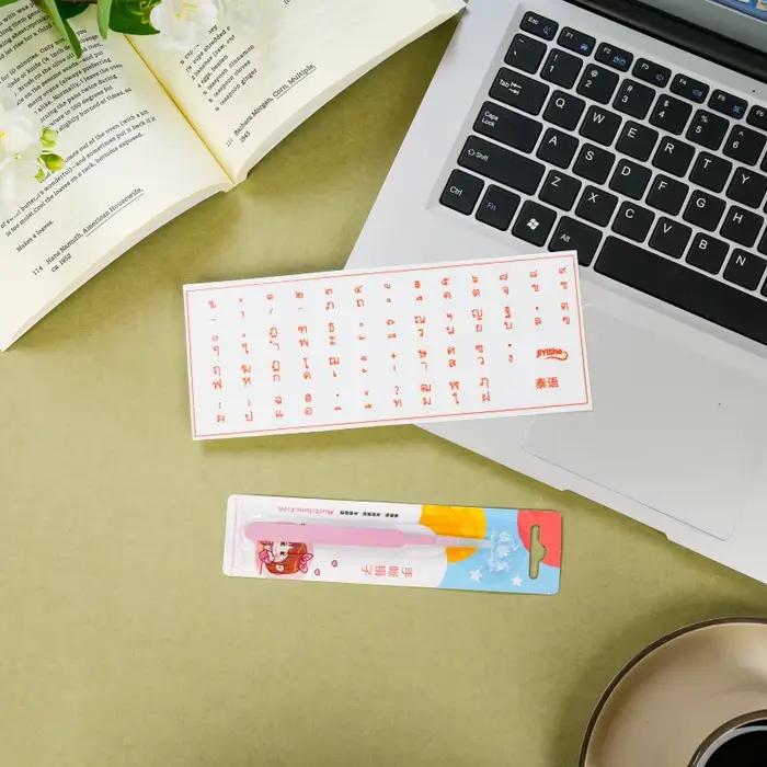 Autocollants de clavier en langue thaïlandaise avec lettrage qui peut être décollé